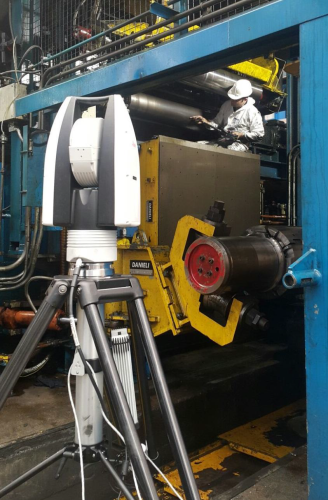 Căn chỉnh con lăn cán thép bằng Laser Tracker